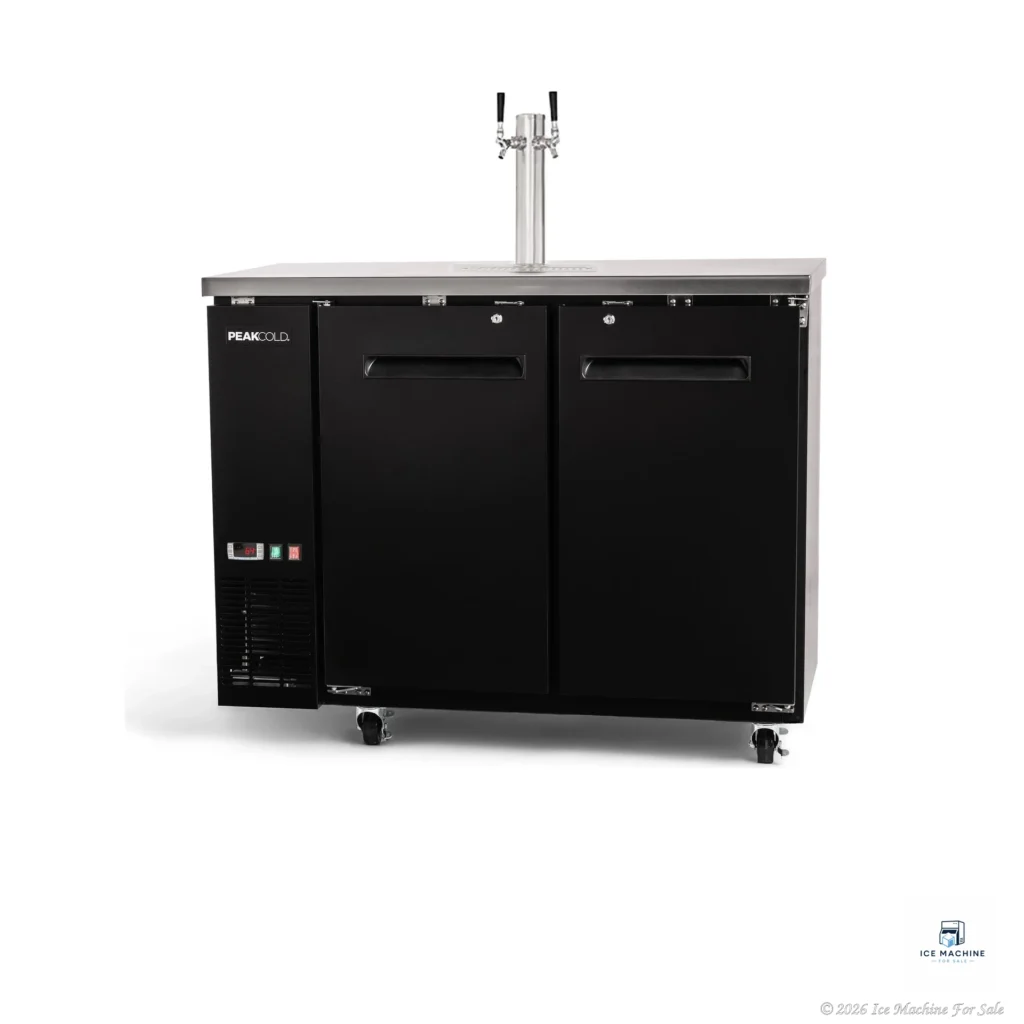 PeakCold 2-Door 2 Tap Beer Dispenser – Kegerator – 48″ - commercial ice machine for sale at icemachineforsale.com