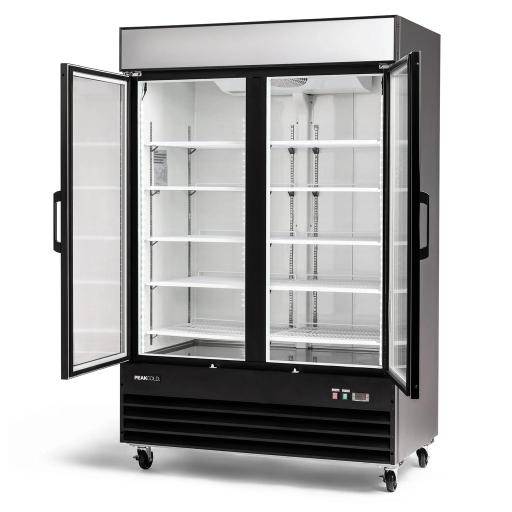 PeakCold 2 Door Ice Cream Display Freezer - 45 CU Ft.