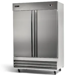 PeakCold 2-Door Stainless Steel Commercial Refrigerator - 47 cu. ft.