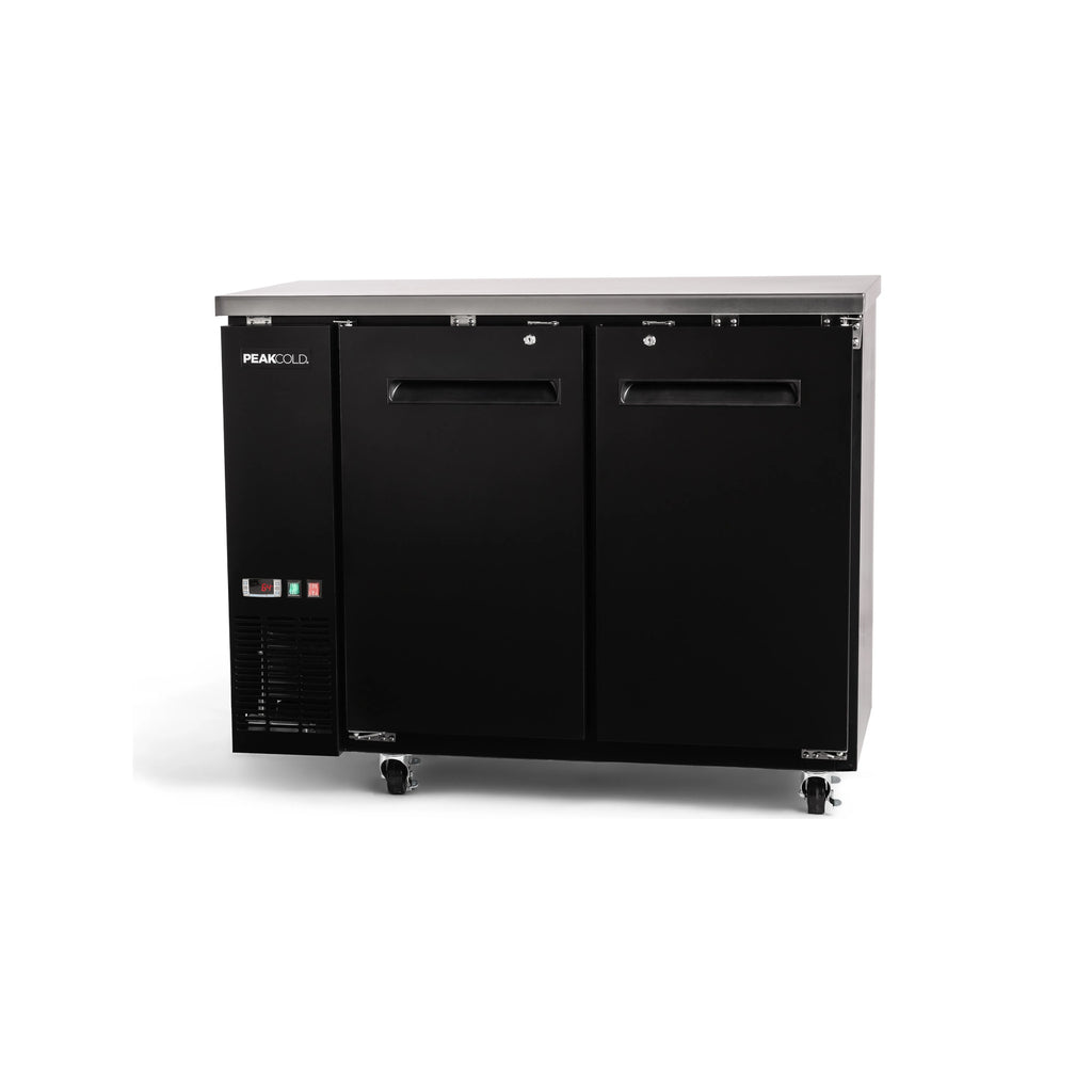PeakCold 2 Solid Door Back Bar Cooler - 48"