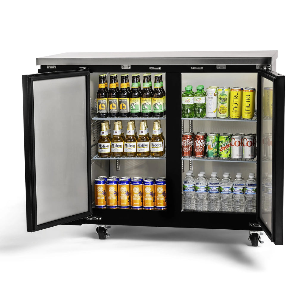 PeakCold 2 Solid Door Back Bar Cooler - 48"