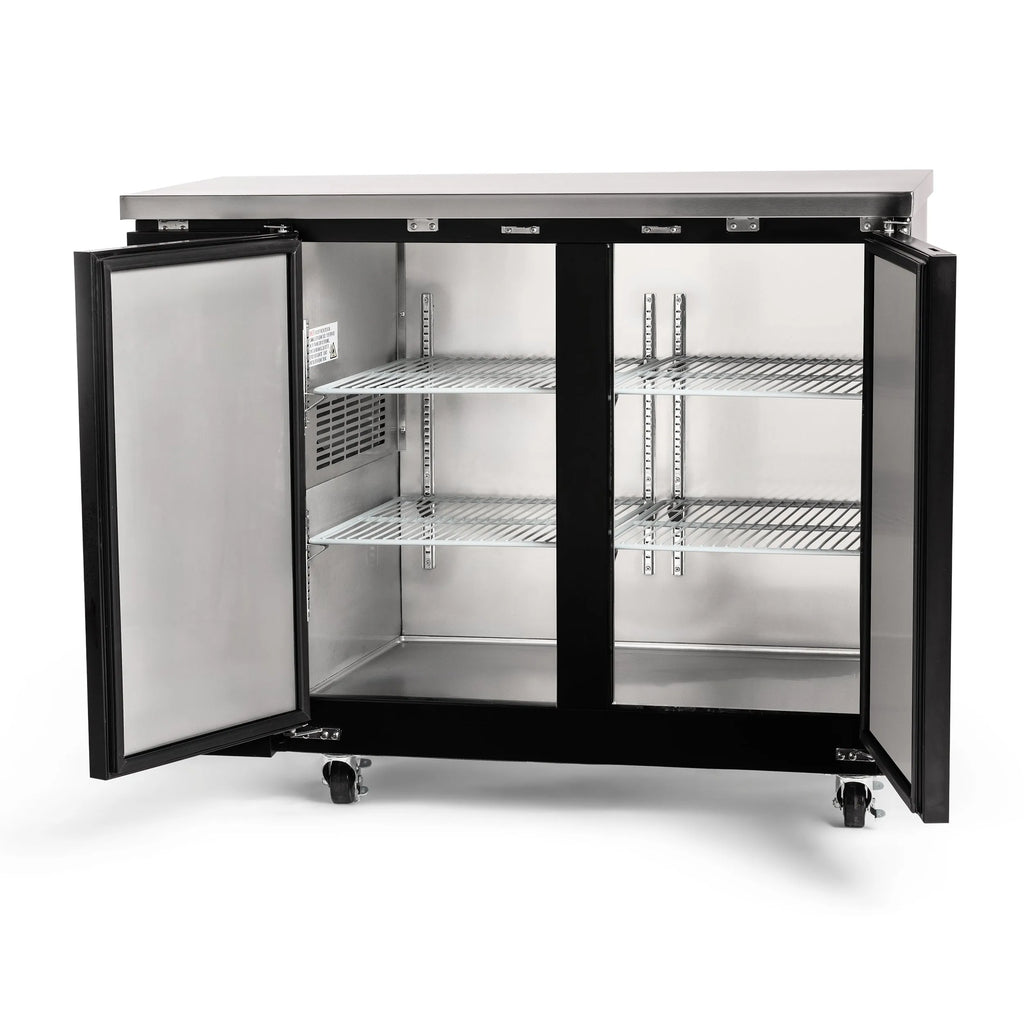 PeakCold 2 Solid Door Back Bar Cooler - 48"