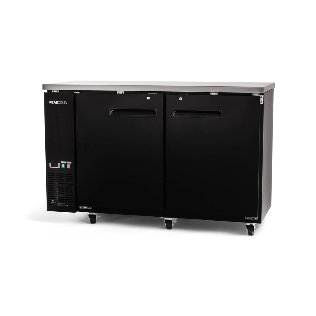 PeakCold 2 Solid Door Back Bar Cooler - 60"