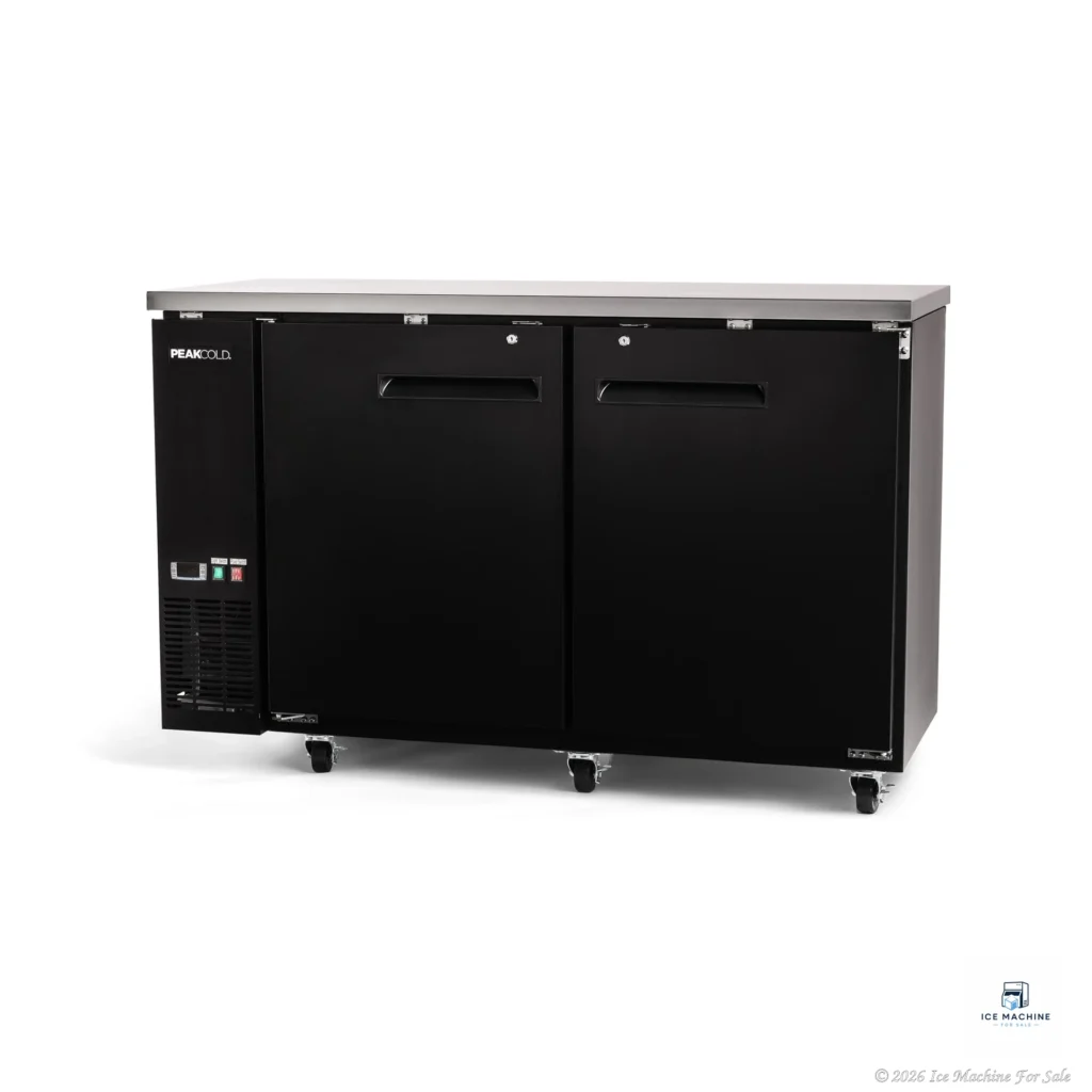 PeakCold 2 Solid Door Back Bar Cooler – 60″ - commercial ice machine for sale at icemachineforsale.com