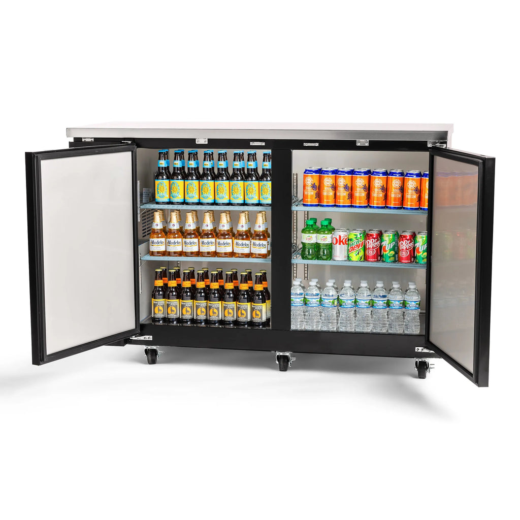 PeakCold 2 Solid Door Back Bar Cooler - 60"