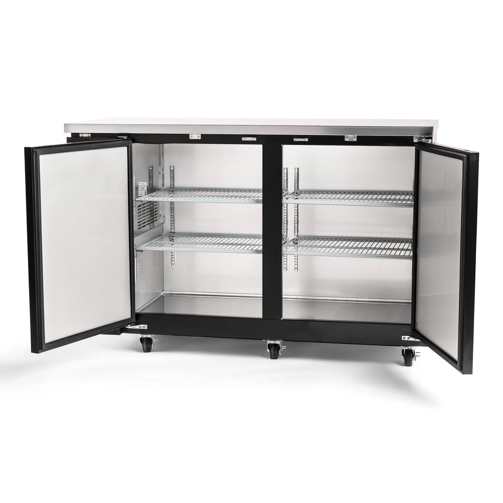 PeakCold 2 Solid Door Back Bar Cooler - 60"