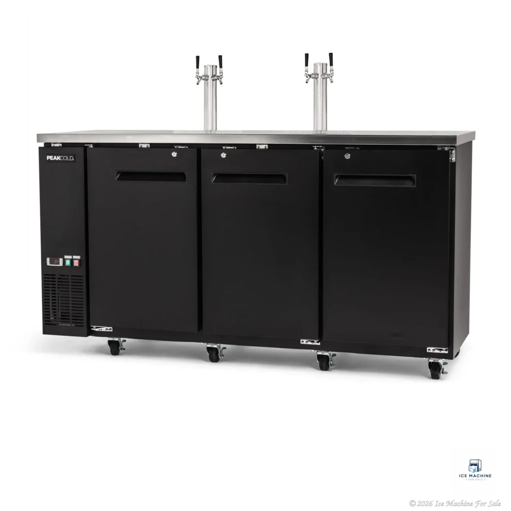 PeakCold 3-Door 4 Tap Beer Dispenser – Kegerator – 72″ - commercial ice machine for sale at icemachineforsale.com