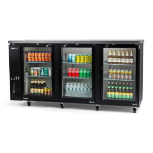 PeakCold 3-Door Back Bar Cooler - 90"