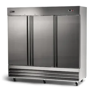 PeakCold 3-Door Stainless Steel Commercial Refrigerator - 72 cu. ft.