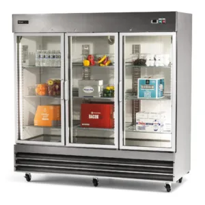 PeakCold 3 Glass Door Stainless Steel Commercial Refrigerator - 72 cu. ft.