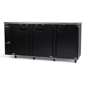 PeakCold 3 Solid Door Back Bar Cooler - 90"