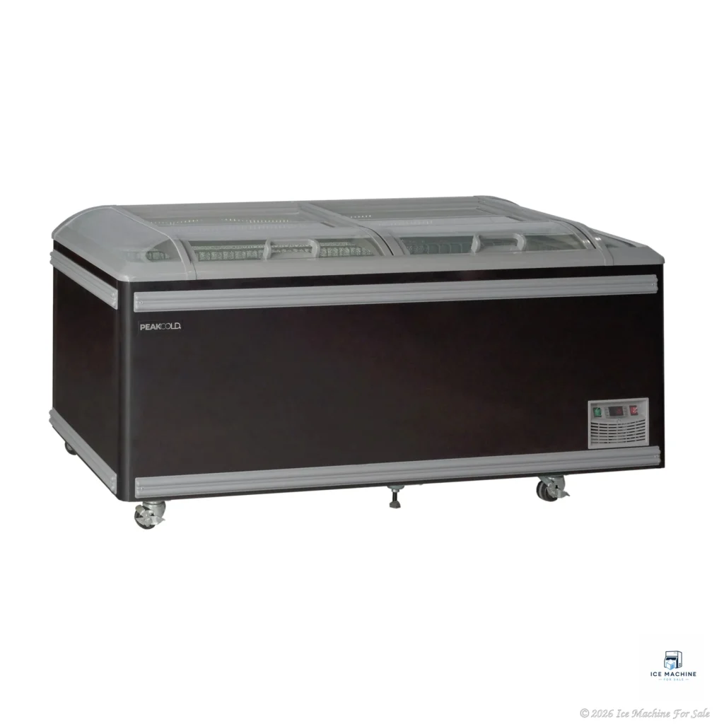 PeakCold 74″ Island Freezer – Black - commercial ice machine for sale at icemachineforsale.com