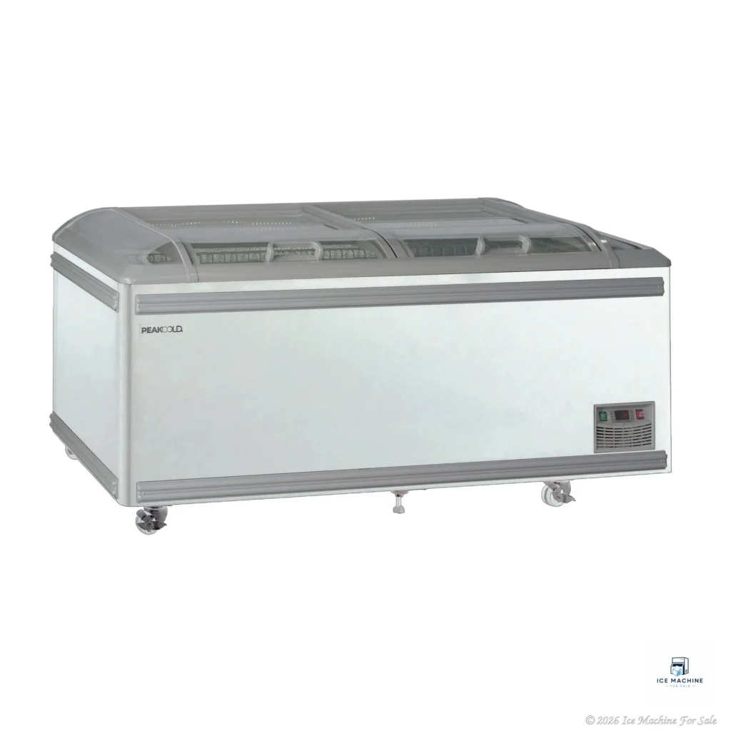 PeakCold 74″ Island Freezer – White - commercial ice machine for sale at icemachineforsale.com