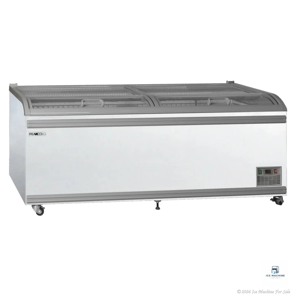 PeakCold 83″ Island Freezer – White - commercial ice machine for sale at icemachineforsale.com