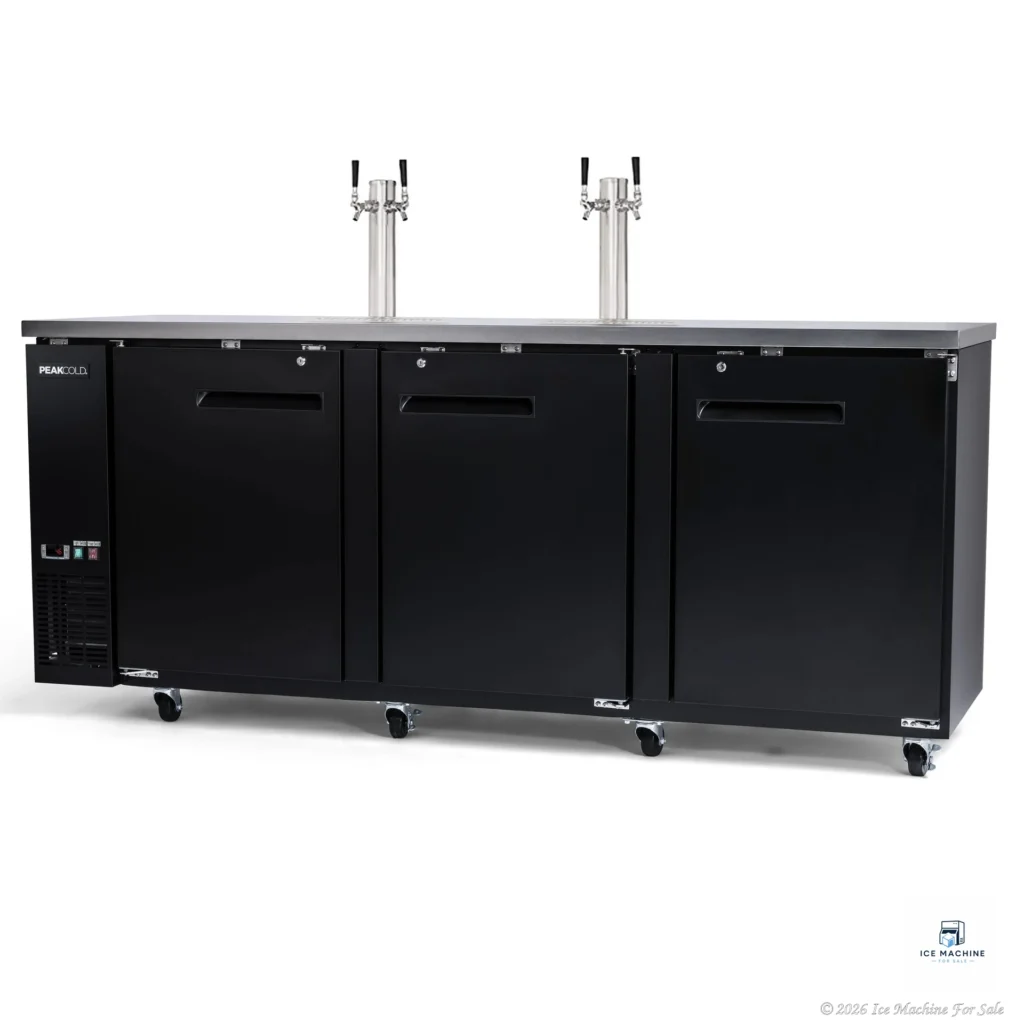 PeakCold 90″ Four Keg Beer Dispenser – Black - commercial ice machine for sale at icemachineforsale.com