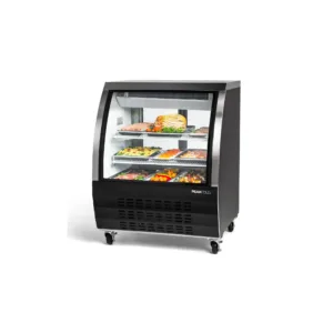 PeakCold Black Curved Glass Deli Case - 36"