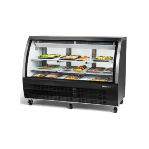 PeakCold Black Curved Glass Deli Case - 64"