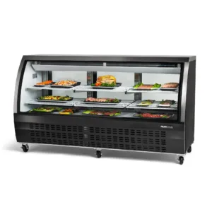 PeakCold Black Curved Glass Deli Case - 82"