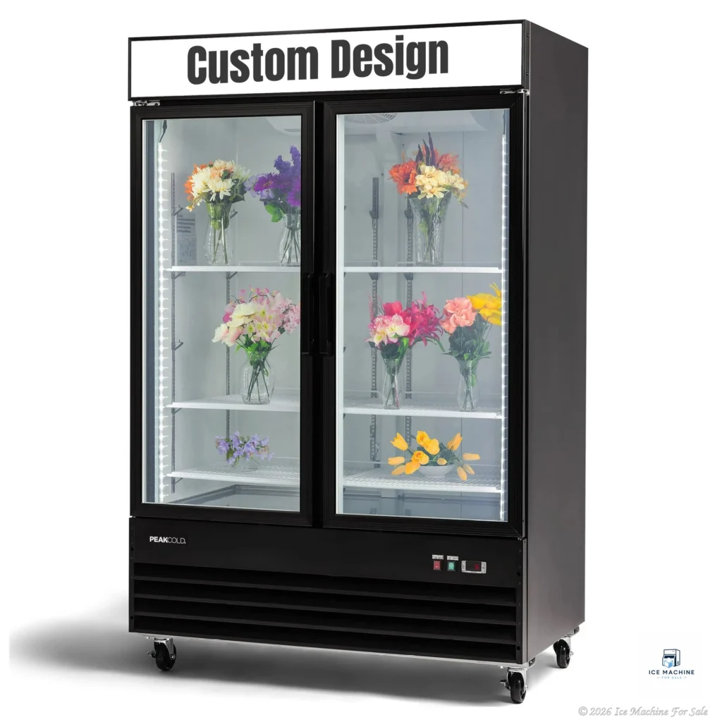 PeakCold Customized 2-Door Flower Cooler – 45 cu. ft. - commercial ice machine for sale at icemachineforsale.com