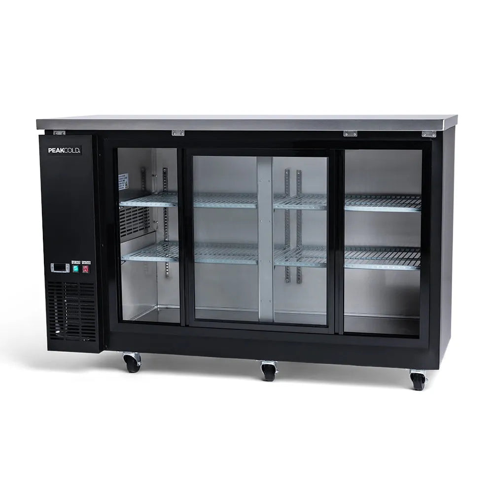 PeakCold Sliding 2-Door Back Bar Cooler - 60"