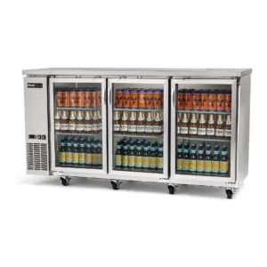 PeakCold Stainless Steel 3-Door Back Bar Cooler - 72"