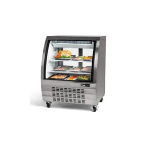 PeakCold Stainless Steel Curved Glass Deli Case - 36"