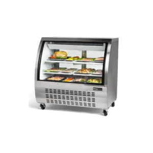 PeakCold Stainless Steel Curved Glass Deli Case - 48"