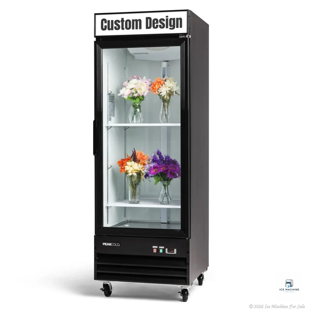 PeakCold Upright Custom Floral Cooler – 23 cu. ft. - commercial ice machine for sale at icemachineforsale.com