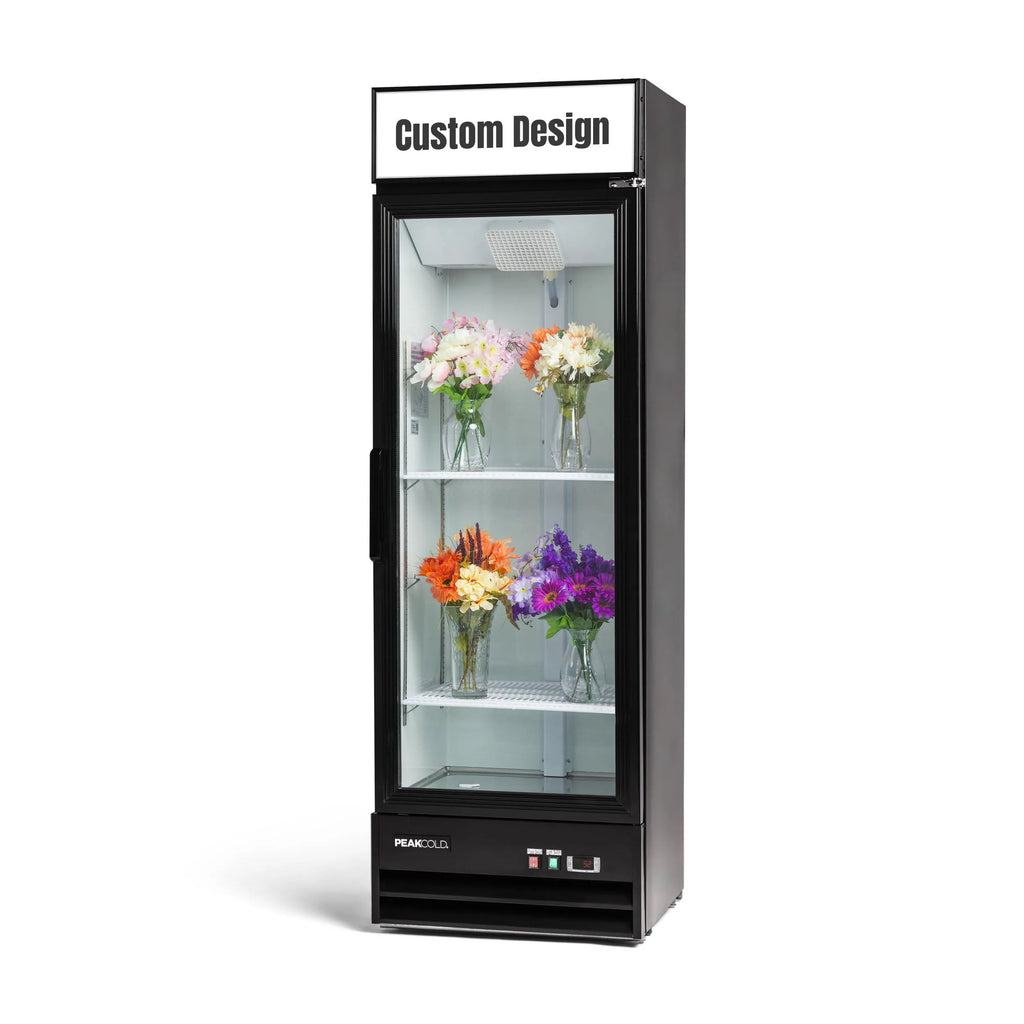 PeakCold Upright Custom Flower Display Cooler - 14 cu. ft.