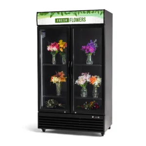 Procool 2-Door Black Flower Cooler - 35.3 cu. ft.