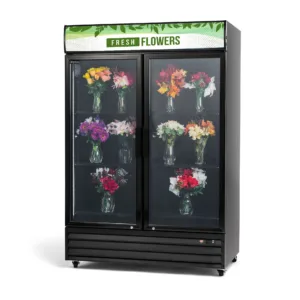 Procool 2-Door Black Flower Cooler - 43 Cu. Ft