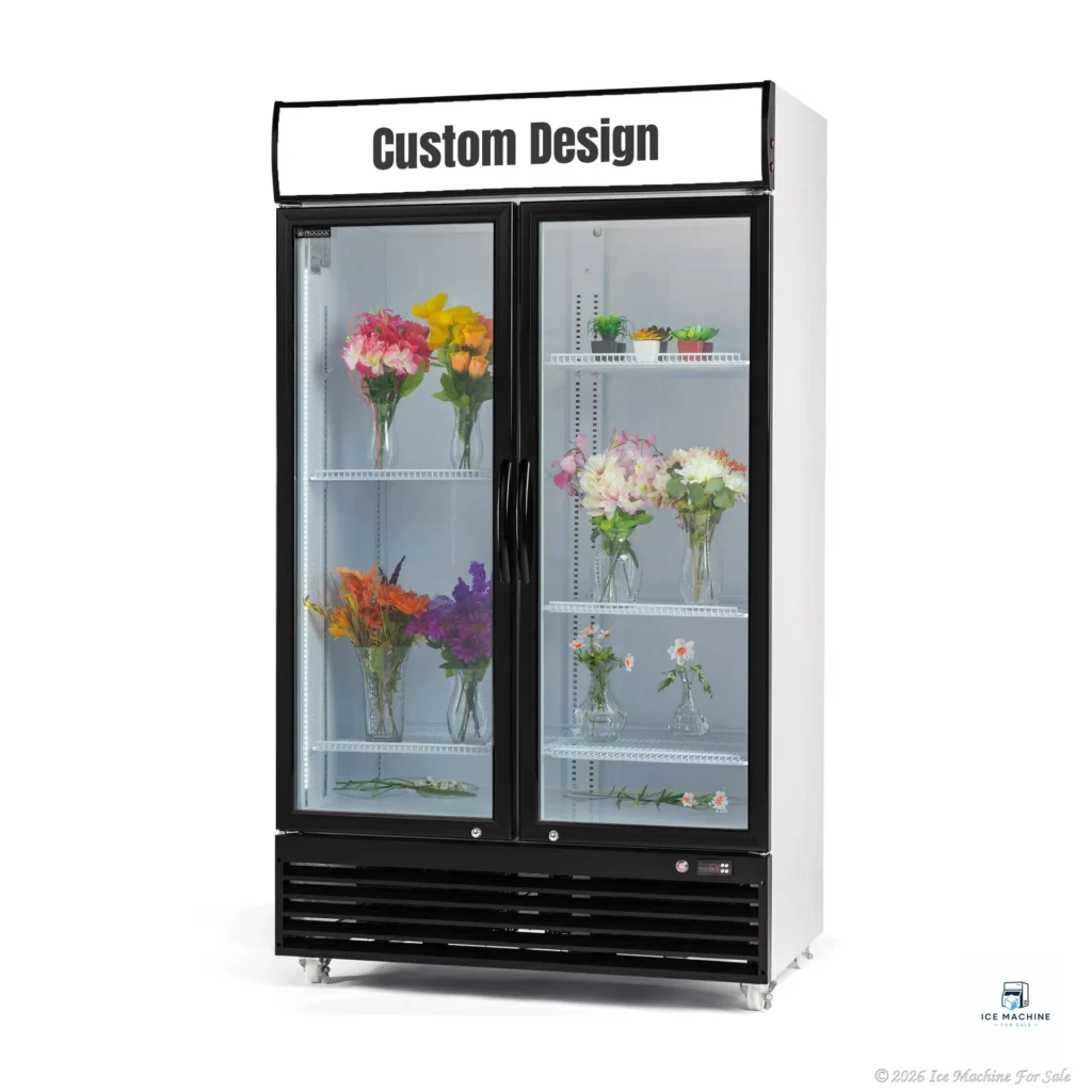 Procool 2-Door Custom Flower White Cooler – 35.3 cu. ft. - commercial ice machine for sale at icemachineforsale.com