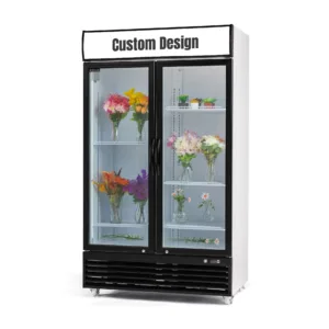 Procool 2-Door Custom Flower White Cooler - 35.3 cu. ft.