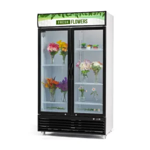 Procool 2-Door Flower White Display Cooler - 35.3 cu. ft.