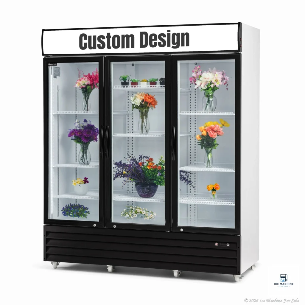 Procool 3-Door White Customized Flower Cooler – 53 cu. ft. - commercial ice machine for sale at icemachineforsale.com