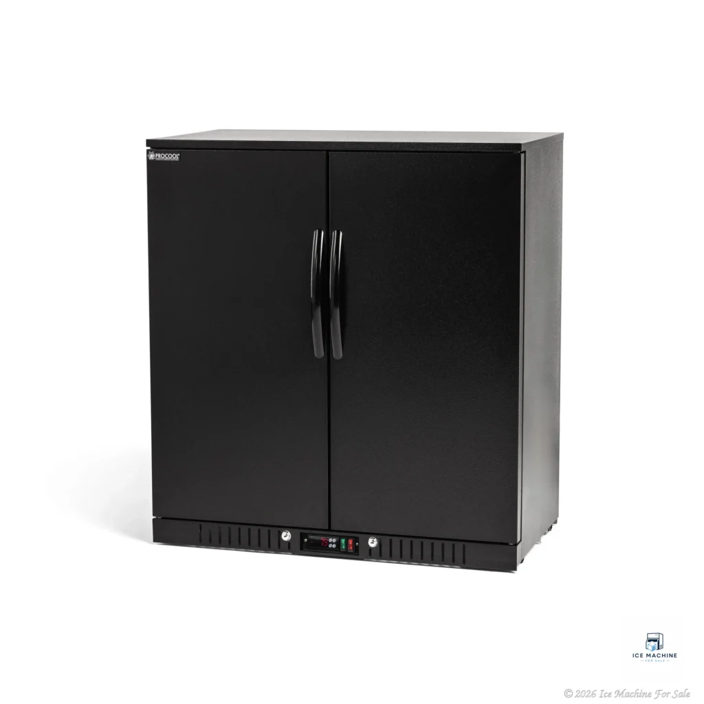 Procool 36″ 2-Door Black Back Bar Cooler - commercial ice machine for sale at icemachineforsale.com