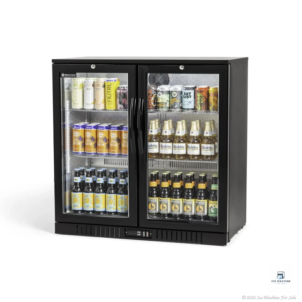 Procool 36″ 2-Door Black Back Bar Cooler - commercial ice machine for sale at icemachineforsale.com