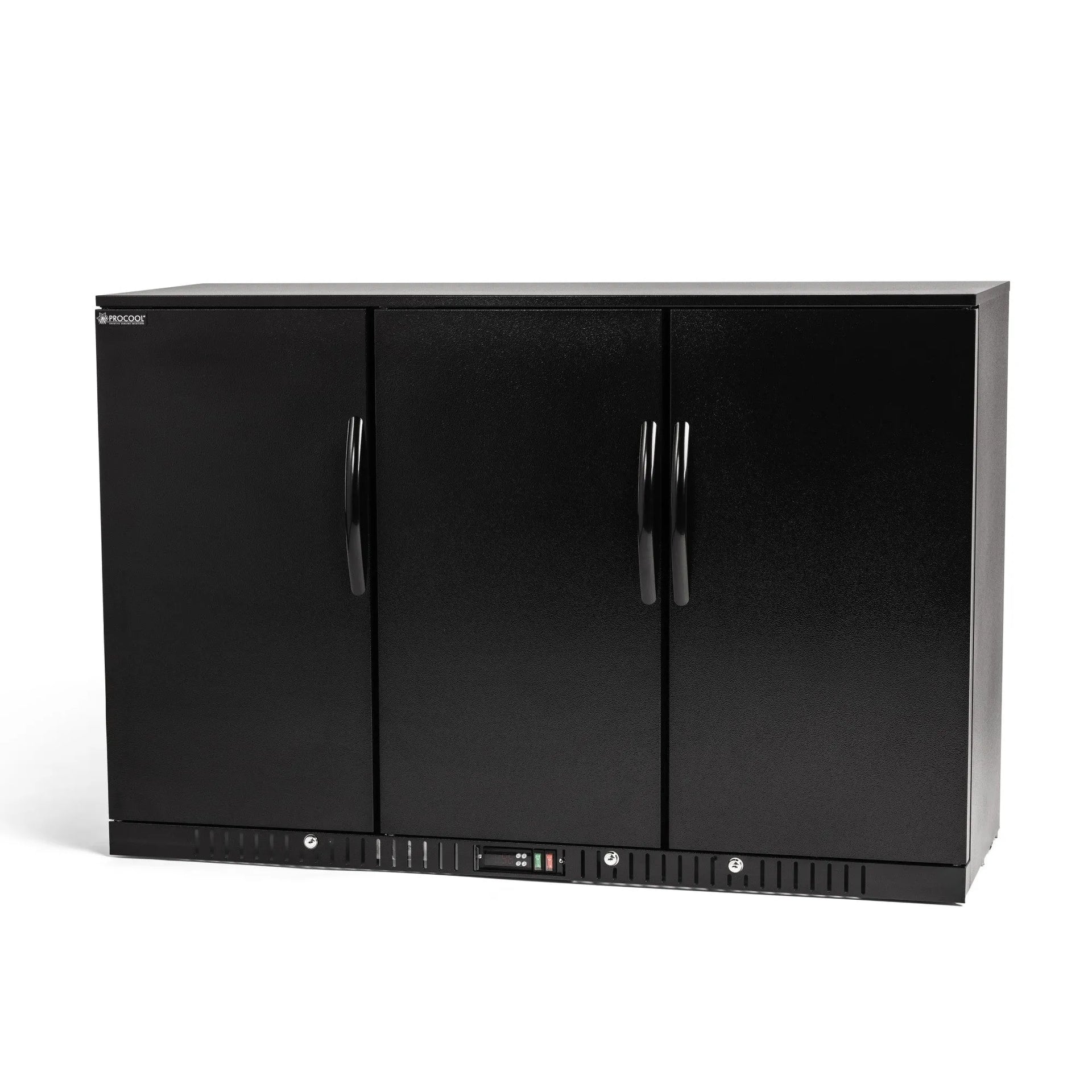 Procool 54" 3-Door Black Bar Cooler