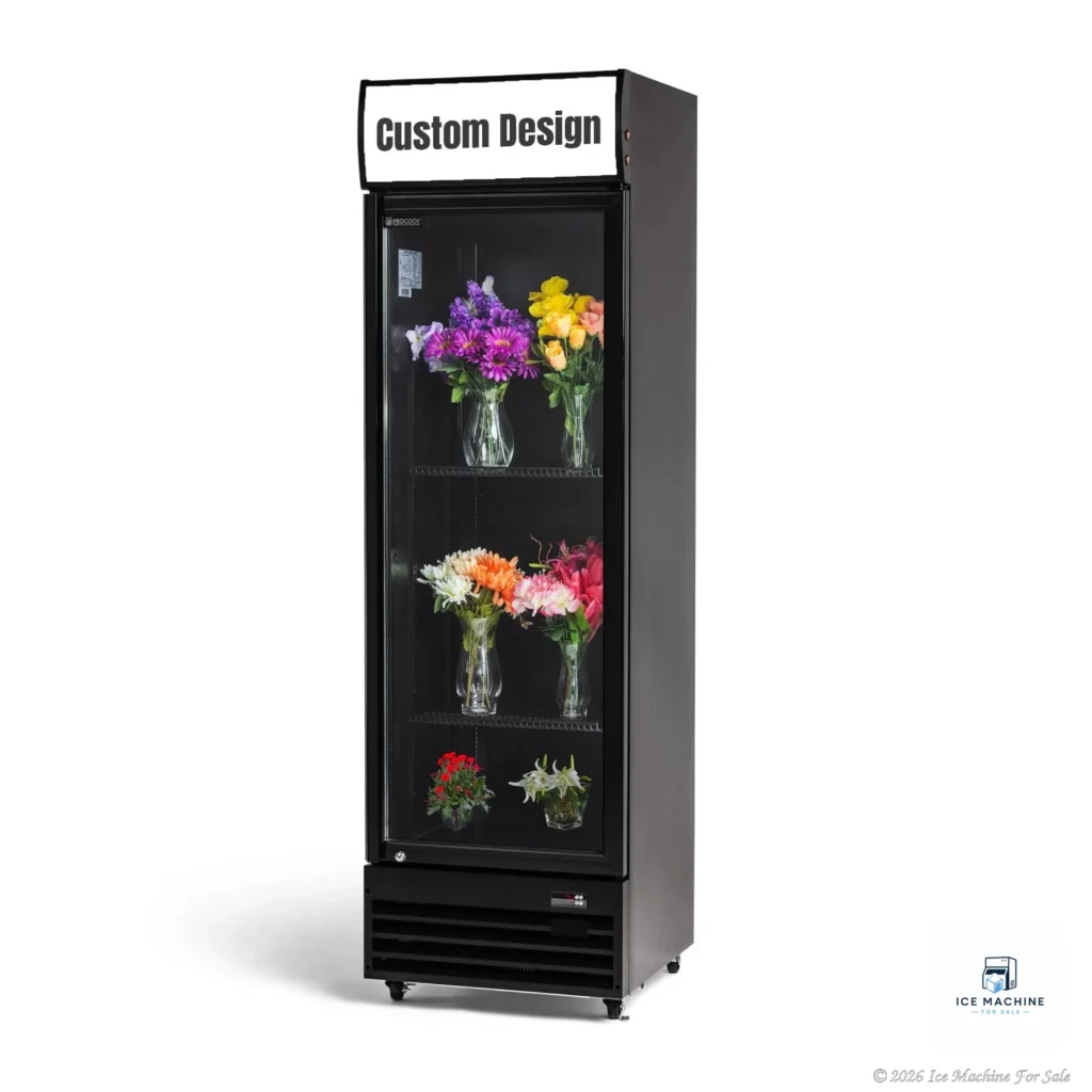 Procool Black Single Door Custom Floral Cooler – 12.7 cu. ft. - commercial ice machine for sale at icemachineforsale.com
