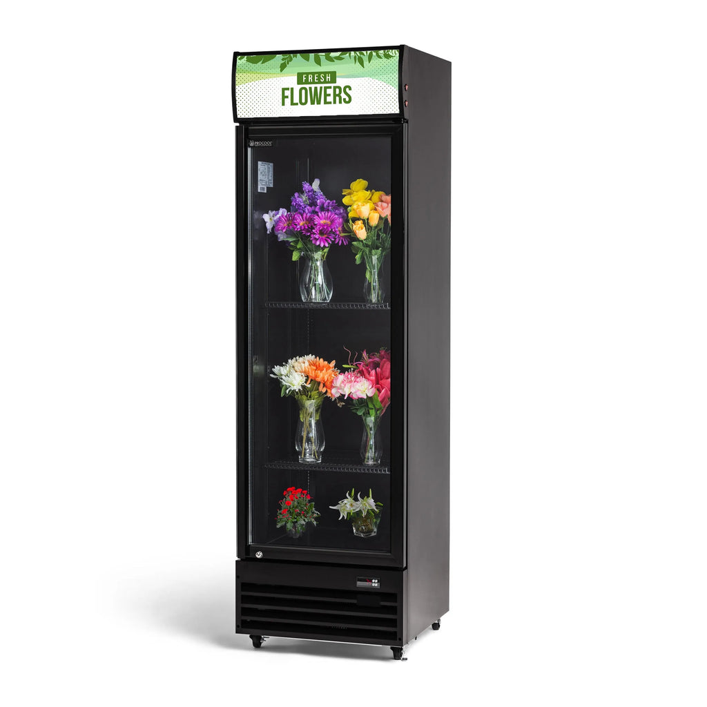Procool Black Single Door Floral Display Cooler - 12.7 cu. ft.