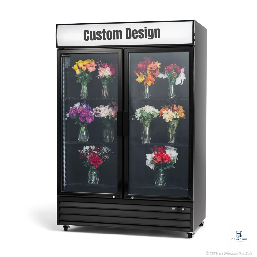 Procool Custom 2-Door Black Flower Cooler – 42.9 cu. ft. - commercial ice machine for sale at icemachineforsale.com