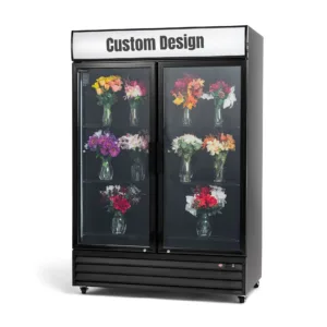 Procool Custom 2-Door Black Flower Cooler - 42.9 cu. ft.