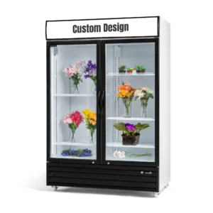 Procool Custom 2-Door Flower White Cooler - 43 Cu. Ft