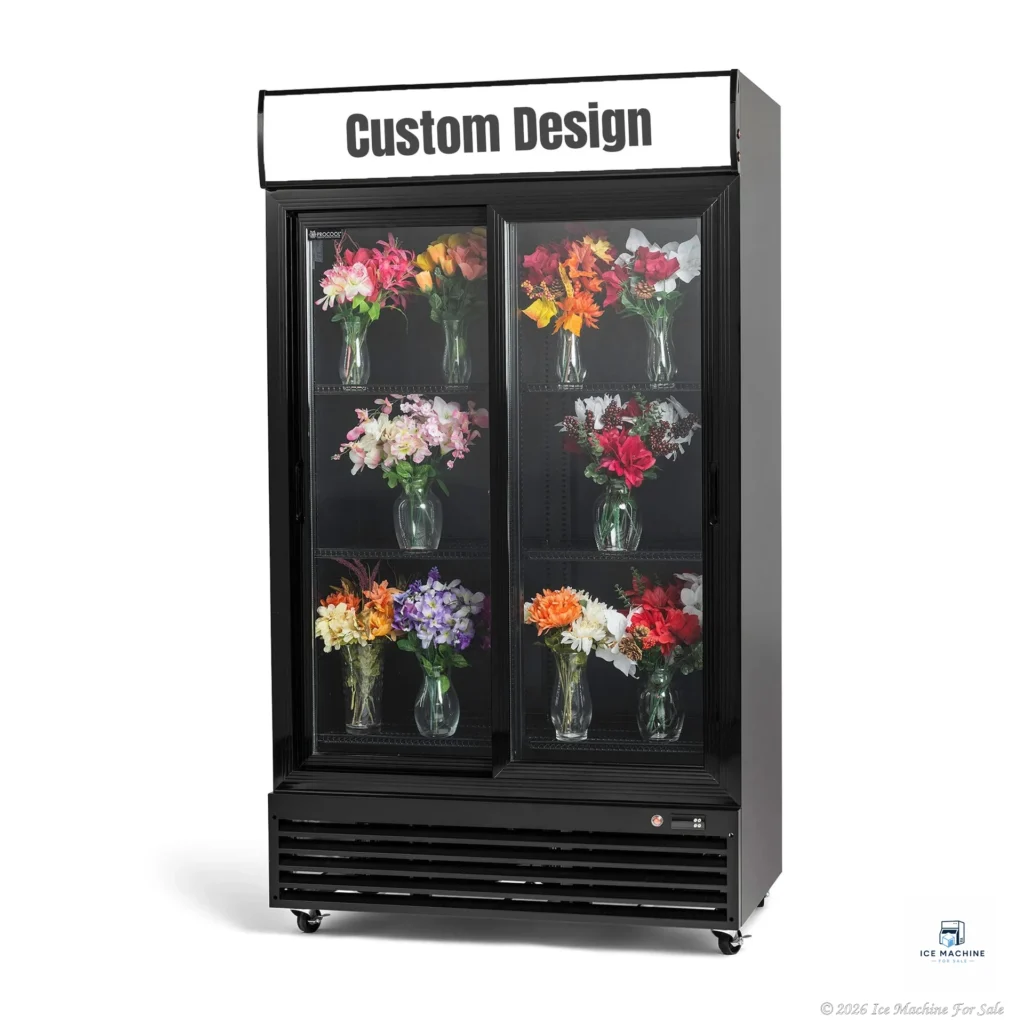 Procool Custom Black Sliding Door Flower Cooler – 35.3 cu. ft. - commercial ice machine for sale at icemachineforsale.com