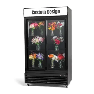 Procool Custom Black Sliding Door Flower Cooler - 35.3 cu. ft.