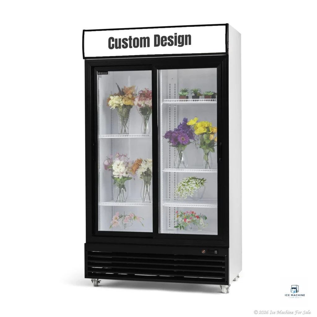 Procool Custom Sliding Door White Flower Cooler – 35.3 cu. ft. - commercial ice machine for sale at icemachineforsale.com