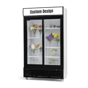 Procool Custom Sliding Door White Flower Cooler - 35.3 cu. ft.