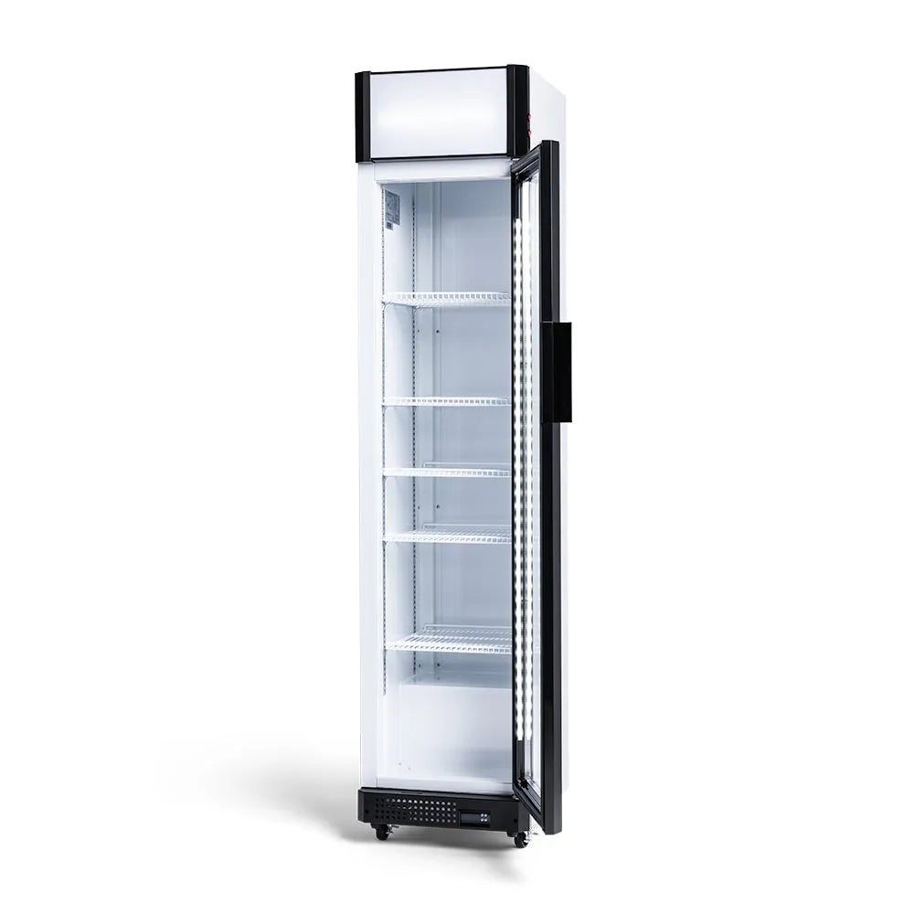 Procool Narrow Flower White Display Cooler - 9.4 cu. ft.