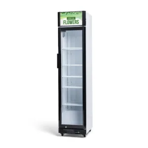 Procool Narrow Flower White Display Cooler - 9.4 cu. ft.