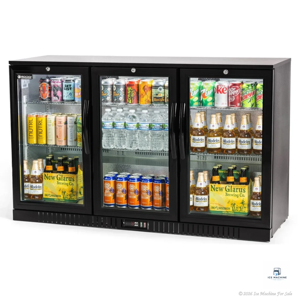 Procool Residential 3-Door Black Bar Cooler – 11.3 cu. ft. - commercial ice machine for sale at icemachineforsale.com